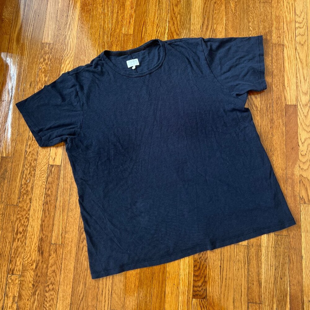 rag & bone Blue Short Sleeve Crewneck T-Shirt 100% Cotton - Men's XL